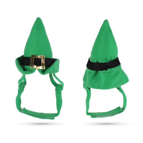 Pet Christmas supplies personality green pointed cat and dog hats and hats